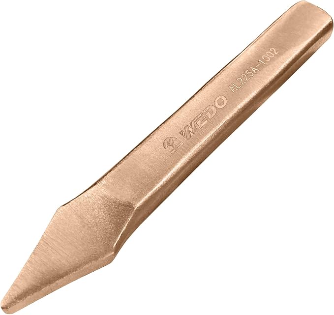 WEDO Non-sparking Cross Cutting Chisel, Spark-free Safety Cross-Cut Chisel, Beryllium Copper, DIN Standard, BAM & FM Certificate, 5x8x300mm