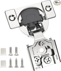 Chibery 10 Pack 1/2" Overlay Concealed Soft Close Hinge for Face Frame Door, Self Closing Hidden Hinge with 3 Way Adjustability, Satin Brushed Nickel 105 Degree Open Angle for Kitchen Storage Cabinet