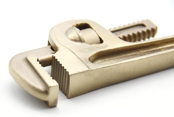TMAX Non-Sparking 8" Pipe Wrench, Jaw Capacity: 2", Aluminum Bronze Safety | Spark Free Safety, Non-Magnetic And Corrosion-Resistant | Safety Tool For Flammable Hazardous Environment