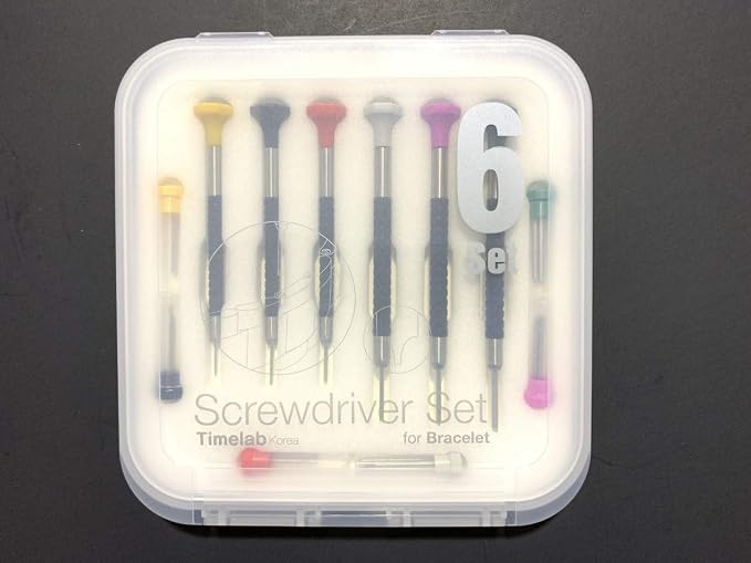 Timelab Professional Screwdrivers for Rolex Tudor Omega watch Band Bracelets Scratch Free T Blade Cut Out Tip for Professional Watch makers jewlers Reapir stores tools 6Pcs Set Made in Korea