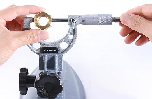 Accusize Industrial Tools 1-2 inch by 0.0001'' Ultra-Precision Outside Micrometer, Eg00-0002 | 1-2", Ultra-Precision, Carbide Tipped, M-Type, Resolution 0.0001", Ratchet Friction Thimble, Solid Storage Case