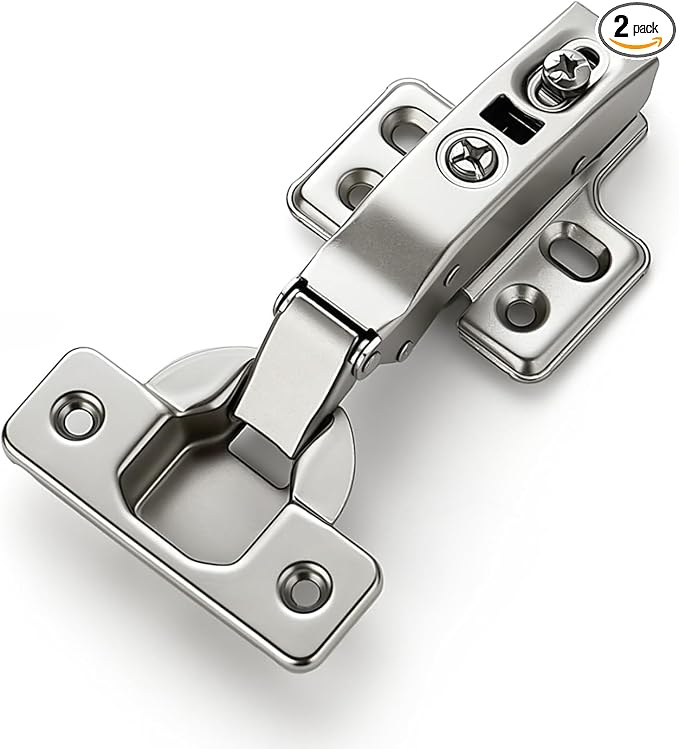 HOME EDIT 1 Pairs 2 Pack European Full Overlay Soft Close Cabinet Hinges Concealed Kitchen Cabinet Hinges Heavy-Duty Frameless Adjustable for Cupboard Hardware