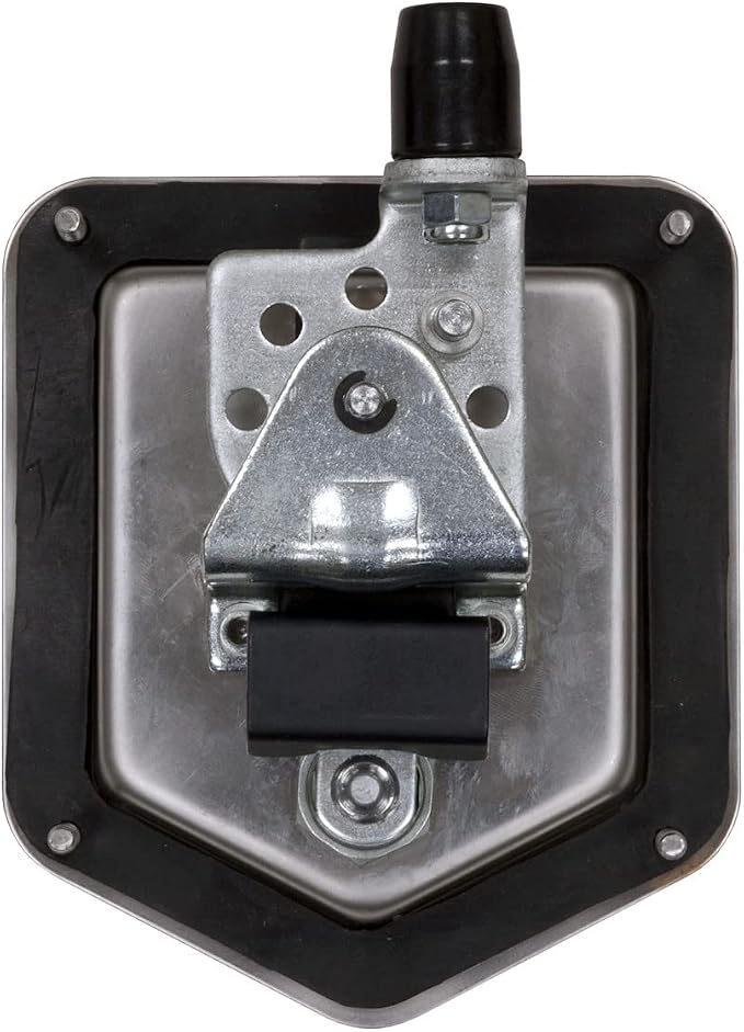 Buyers Products L8816R Stainless Steel Triple Point T-Handle Latch with Roller, Locking Toolbox Replacement with Gasket, Stud Mount Design for Polymer Underbody Truck Boxes, 4.75 x 5.50 Inch