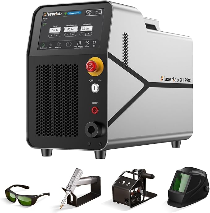 X1pro 700W Laser Welding Machine – 6-in-1 Fiber Laser Welder for Welding, Cutting, Cleaning, Rust Removal, Underwater Welding & CNC Retrofit – Equipped with Auto Wire Feeder and Helmet