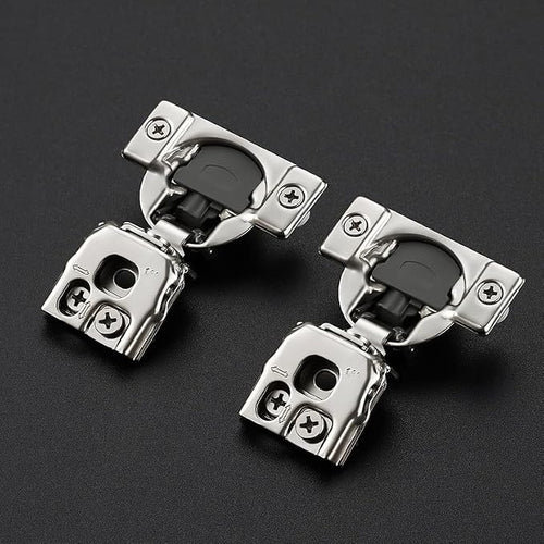 10 Pack 5 Pair 1 inch Overlay Soft Close Hinges for Kitchen Cabinet Hinges Satin Nickel Hidden Hinges Stainless Steel Concealed Hinge self Closing
