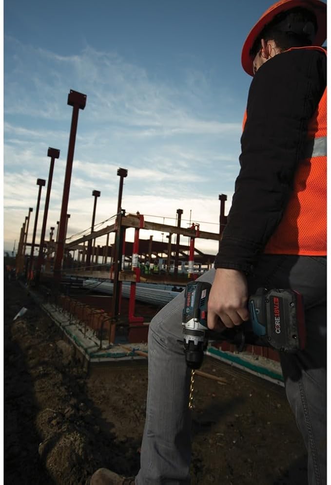 Bosch GSB18V-975CB25-RT 18V Brushless Lithium-Ion 1/2 in. Cordless Connected-Ready Hammer Drill Driver Kit with 2 Batteries (4 Ah) (Renewed)