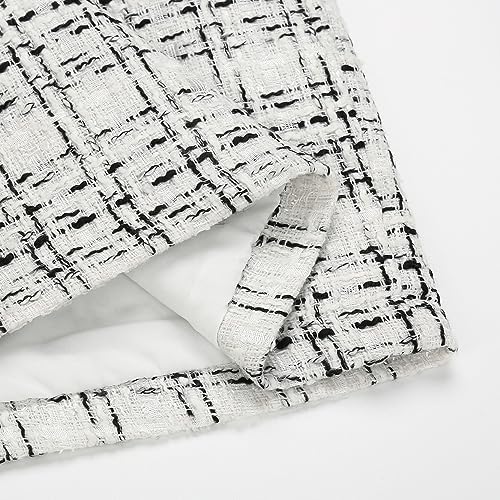 IDEALSANXUN Plaid Skirts for Women Fall Winter Knee Length Pencil Wool Skirt with Slit