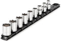 TEKTON 3/8 Inch Drive 6-Point Socket Set, 9-Piece | SHD91101 | (5/16 - 3/4 in.), Shallow, Socket Rail