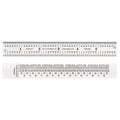 Starrett Spring Tempered Steel Rule with Satin Chrome Finish, Quick Reading and Decimal Equivalents - 6" Length, 10R Graduation Type, 3/64" Thickness - C622R-6