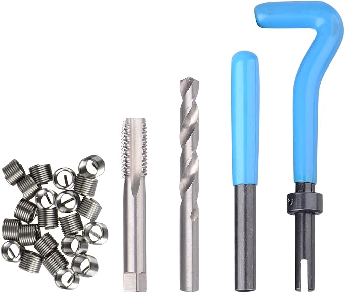 DAYUAN 23pcs Aluminum Alloy Cup Type Oil Filter Cap Wrench Socket Removal Tool Set Bundle with 131PC SAE Thread Repair Kit