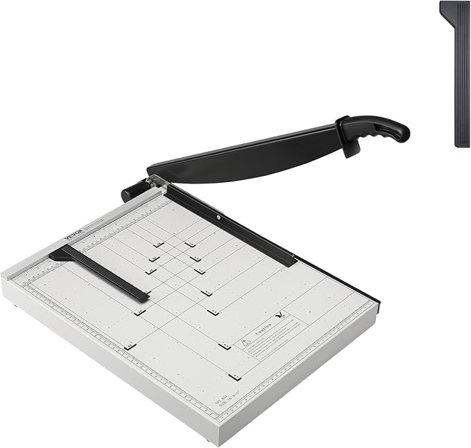 VEVOR Paper Cutter, 18 in Cut Length Guillotine Trimmer, 15-Sheet Capacity, Heavy-Duty Paper Cutter with Security Guard Rail/Blade Lock, Paper Trimmer for Cardstock, Cardboard, Home, Office & School
