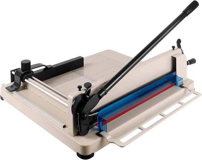 12" Heavy Duty Paper Cutter, 600 Sheets Capacity Guillotine Paper Cutter for A4 Paper, Solid Steel Construction, Durable HSS Blade, Stack Cards Trimmer for Office, School, Home