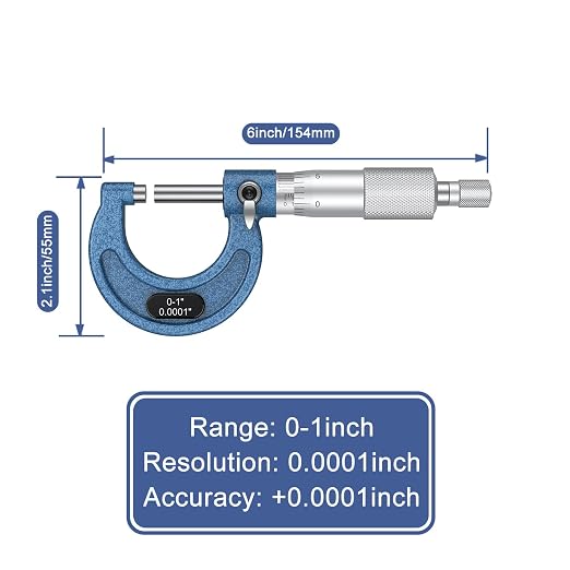 HDLNKAK Outside Micrometer Set, 0-4" Machinist Micrometer, 4 Pcs Machinist Tool Set, 0.0001" Graduation Micrometer Set, Alloy Precision Micrometer, Micrometer Standard Set with Case