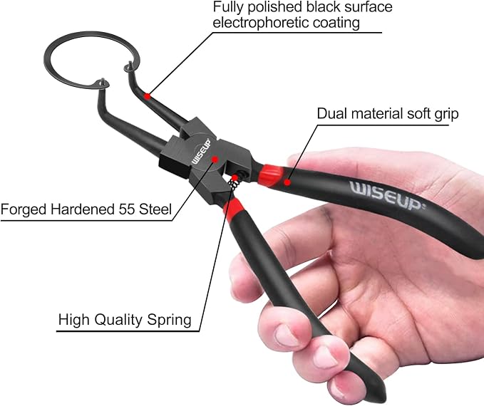WISEUP Snap Ring Pliers Set Heavy Duty,4PCS-9 inch long Circlip Pliers Kit