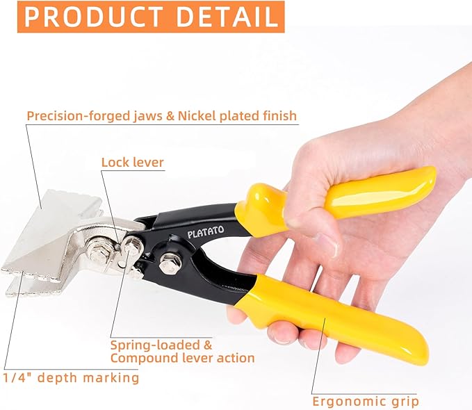 PLATATO 3 Inch Hand Seamers Sheet Metal Bender Tools for Bending, Seaming and Straightening 18-30 Gauge Sheet Metal, Duckbill Pliers for HVAC Work, Duct Work, DIY and Repair Projects