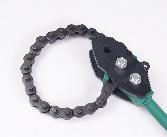 Chain Pipe Wrench 35", Fits 3/4"-4" Pipe Diameters, 29" Chain Length Max Breaking Load 18000LBs, Heavy Duty Chain Tongs for Pipe Installation, Oil Fields Operations and Maintenance