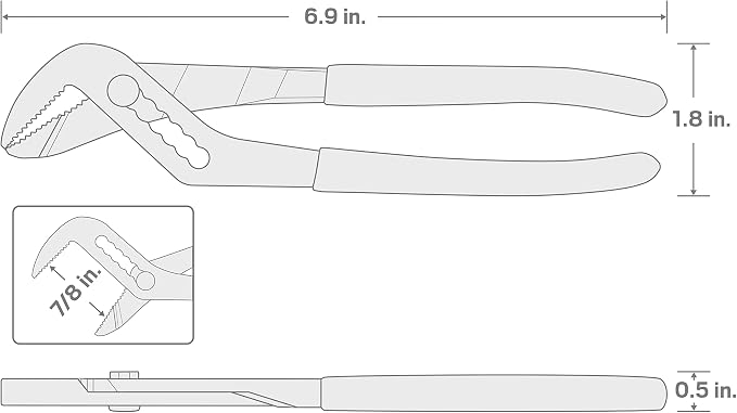 TEKTON 7 Inch Angle Nose Slip Joint Pliers | PGA16007