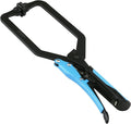 OX Auto Adjust 10-Inch Long Reach C Clamp w/Swivel Pad Locking Pliers - Vise Grip Style Welding Clamp for Woodworking & Metalworking - Professional Grade Face Clamp with Rubber Grip Handle