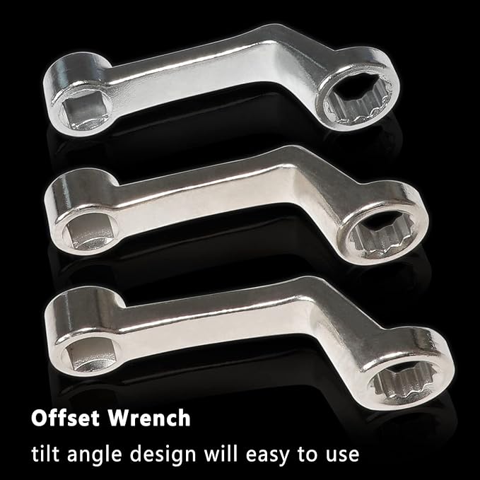 DPTOOL 5Pc Rear Camber Adjust Wrench Engine Motor Mount Socket for Benz VW | Offset Fixing Screws Oil Filter Removal Wrench Kit with 1/2" Drive 12 Point 16mm 17mm 18mm 21mm 24mm