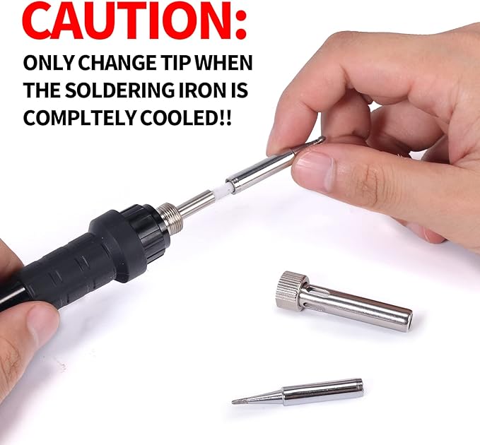 YIHUA 947-III 60W Soldering Iron Kit Temperature Adjustable 428-896°F 2-IN-1 Soldering Kit with Simple Soldering Iron Stand and Cleaning Sponge 110V US Power Plug