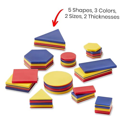 hand2mind 46393 Attribute Blocks Classroom Basics Kit - Set of 6 Trays