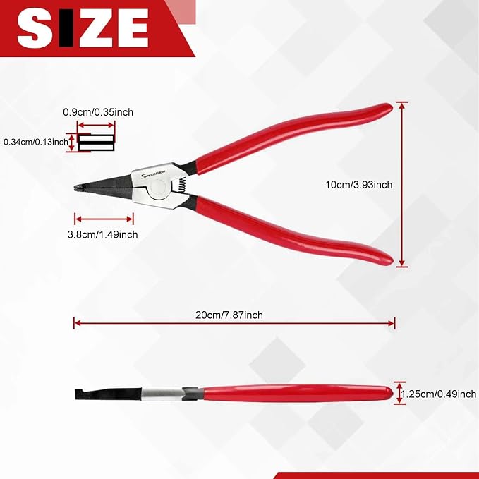 SPEEDWOX 8 Inches Lock Ring Pliers Special Angle Tip Circlip Pliers