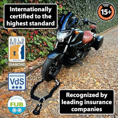 KOHLBURG 18lbs Massive Motorcycle Chain Lock [Sold Secure Diamond] 7ft Long