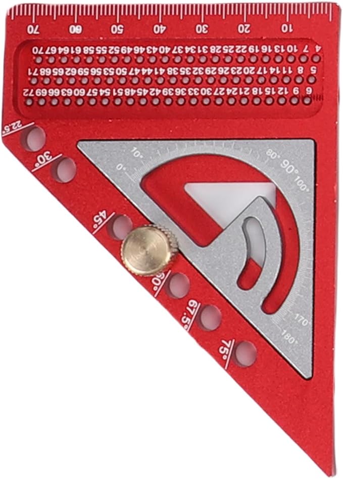 Woodworking Ruler Set, 9Pcs Aluminum Alloy Geometry Set Precision Measuring Tools for Accurate Layout Includes T Square Ruler, Compasses, Protractor, and Dovetail with