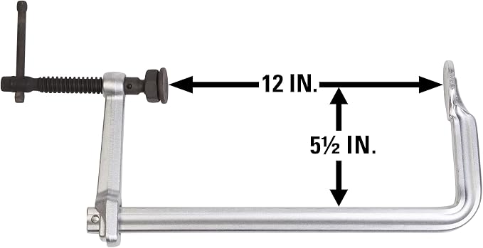Wilton Heavy-Duty F-Clamp, 12" Opening, 5-1/2" Throat, 2660 Lbs. Clamping Force (GSM30)