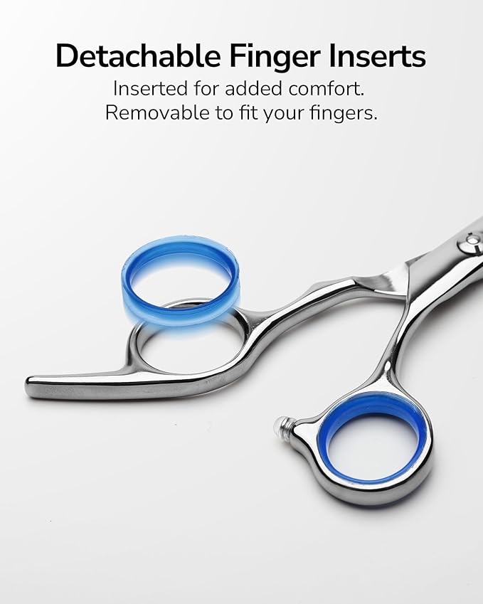 Hair Cutting Scissors, ULG Professional Hair Scissors 7.5 inch Right-Hand Razor Edge Barber Shears Salon Hair Cutting Shears Made of Japanese Stainless Steel, Hand Sharpened Blue