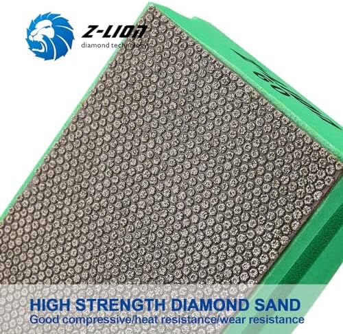 Z-lion Electroplated Diamond Polishing Hand Pads Grit 60 Arc Shape Back for Glass Stone Granite Marble