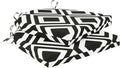 Cozyide Outdoor Chair Cushions, Waterproof Patio Seat Cushions with Adjustable Straps, Round Corner Patio Chair Cushions for Garden, Black Geometry, 17x16x2 Inch (Pack of 2)