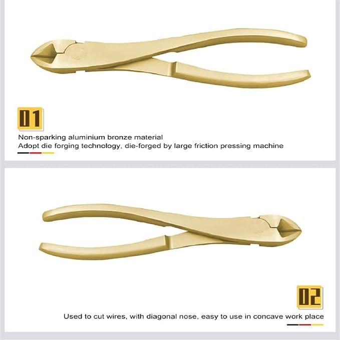 WEDO Diagonal Cutting Pliers, Side-cutting Pliers, Side Cutter, Length 150mm, Length 6 inch, Aluminum Bronze, Non-Sparking, DIN Standard, BAM & FM Certificate