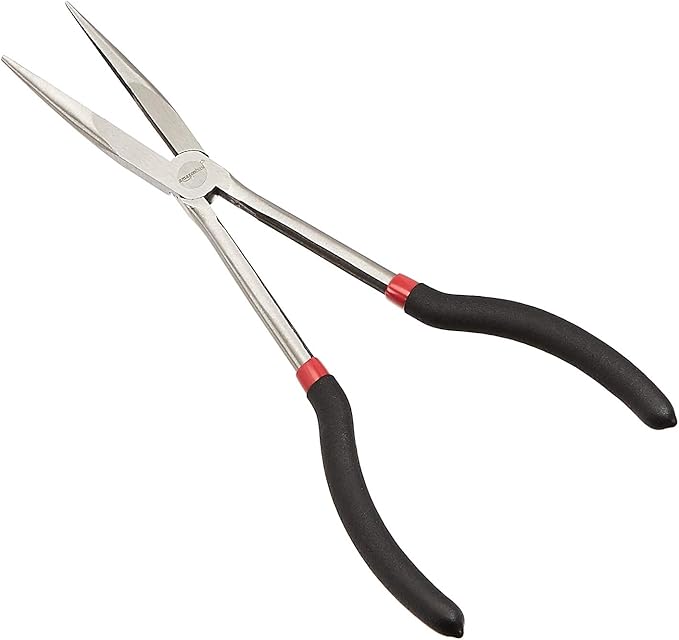 Amazon Basics Extra Long Reach Needle Nose Pliers Tool Set for Narrow Spaces, Versatile, 3-Piece, Black