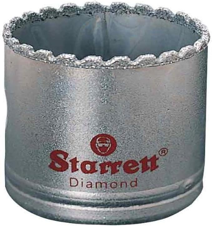 Starrett Diamond Grit Hole Saw, 1-1/2" Dia, 1-5/8" Cutting Depth | Ideal For Drilling Small Diameter Holes, 5/8-18 Thread Size, XA2/XA10 Arbor Type, Silver Finish, KD0112-N