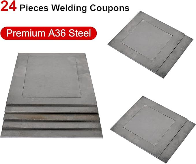 Welding Practice Kit，48-Piece 3x5” Welding Coupons with Premium 18-Gauge Steel Plates for MIG,Suitable for welding practice and improving welding skills…