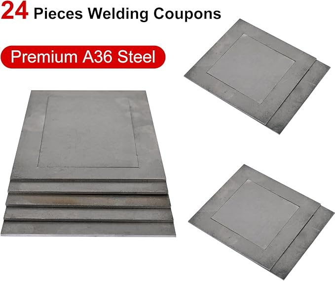Welding Practice Kit，48-Piece 3x5” Welding Coupons with Premium 18-Gauge Steel Plates for MIG,Suitable for welding practice and improving welding skills…