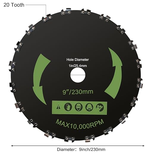 9" x 20T Chainsaw Tooth Brush Cutter Blade fits for STIHL FS56RCE FS91R FS70R FS94R FS111R FS131 FS91 FS131R FS56CE FS111RX Trimmer Weed Eater, with 2 Sets The Adapter Kit