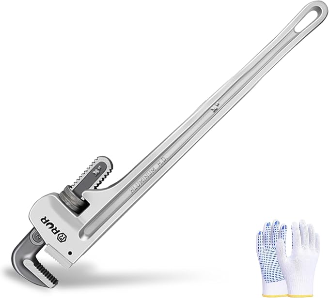 36 Inch Aluminum Pipe Wrench | Plumbers Wrench, Heavy Duty Plumbing Tools | Forged from High Carbon Steel | Suitable for Water Pipes, Plumbing, Fire Protection Pipe Tools