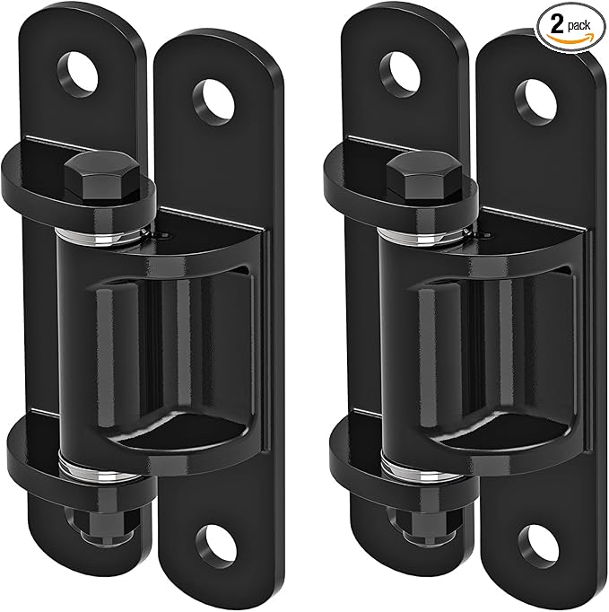 Insaga 6.7'' Heavy Duty Gate Hinges 1100LB Capacity, 6mm Steel Hinges with Bearings & Rust-Proof E-Coating, Bolt On Low-Profile Hinges for Fences, Driveway Gates, Locking Screws Anti-Sag Design (2Pcs)