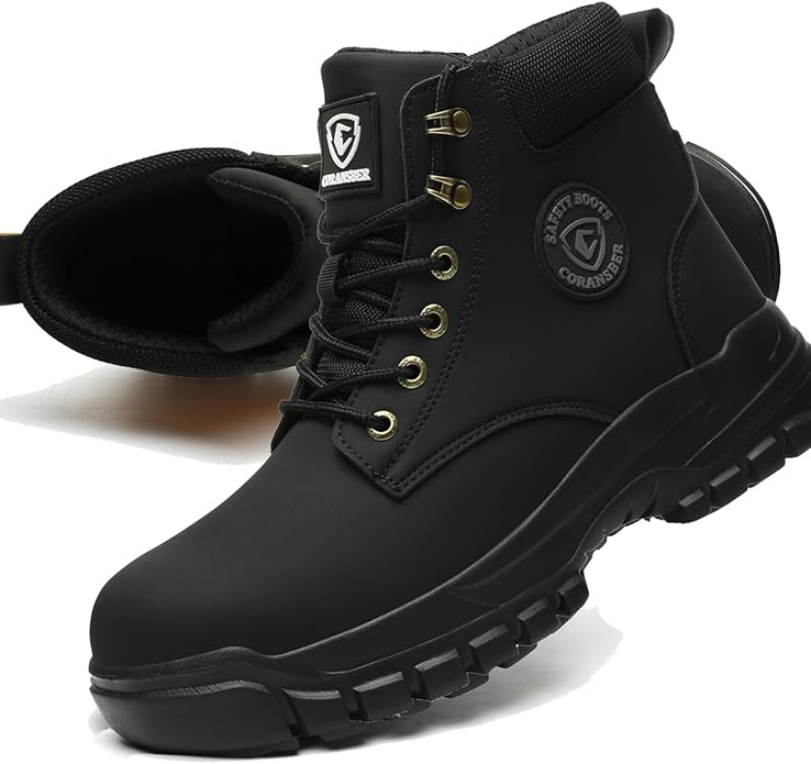 Steel Toe Boots for Women Wateproof Safety Shoes Men Lightweight Composite Toe Boots Leather Construction Steel work Shoes