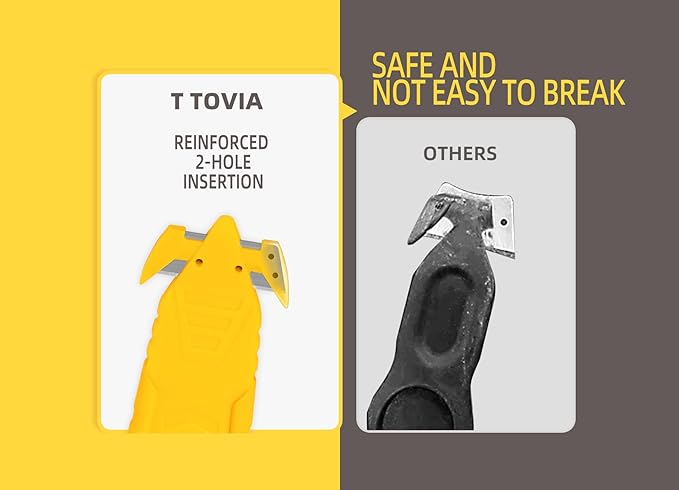 20Pcs T TOVIA Safety Box Cutter Knife of Recessed Concealed Stainless Steel Blade, Package Opener Plastic Cutter for Box, Carton, Shrink Wrap, Plastic Straps.