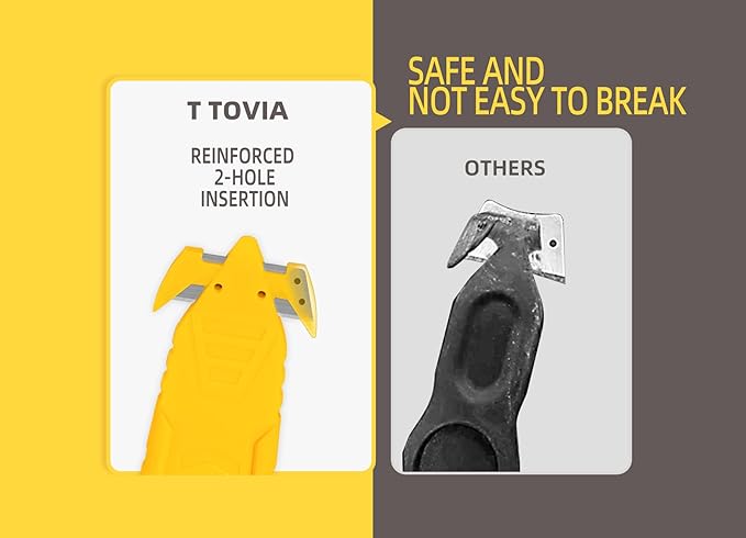 T TOVIA Safety Box Cutter Knife of Recessed Concealed Stainless Steel Blade, Package Opener Plastic Cutter for Box, Carton, Shrink Wrap, Plastic Straps, 1000pcs