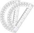 Leline's Plastic Protractor, 6 inch Student Math Protractors, Pack of 2, Clear