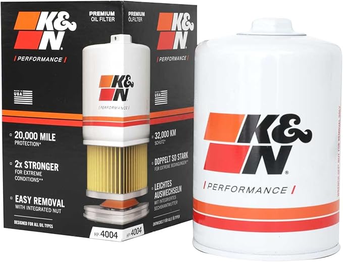 K&N Premium Oil Filter: 20,000 Mile Engine Protection with Wrench Off Nut: Compatible with Select 1972-1994 PORSCHE (911, 930, 911 Carrera), HP-4004