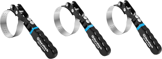 DURATECH 3-Piece Swivel Oil Filter Wrench Set, Oil Filter removal tool fits filters 2-3/4" to 4-3/8", Perfect for Car Repair Tools