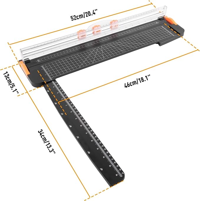Paper Cutter 18 inch, 5 Pcs Blade 18-inch Cutting Length Paper Trimmers, 18 inch Wrapping Paper Cutter Portable Slicer for Craft Scrapbooking Cardstock