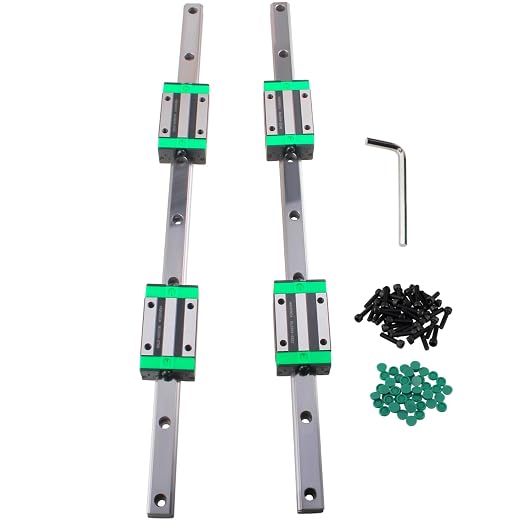 Linear Guide Rail kit 2Pcs HGR20-2000mm Linear Slide Rails with HGH20CA Carriage Bearing Block Linear Guideway Rail High Precision Low Noise CNC Parts for Machine and DIY Craft
