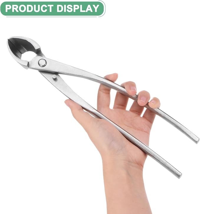 M METERXITY Bonsai Tool - 11 Inch Stainless Steel Concave Cutter, Bonsai Tree Plants Modeling Tools, Applying to Gardening Pruning Knobs/Branches (280mm, Silver)
