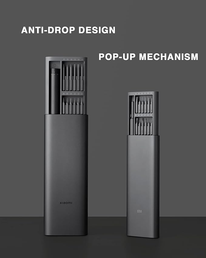 XIAOMI Electric Precision Screwdriver, All-Metal Gearbox, Powerful Magnetic Motor, Rechargeable Lithium Battery, S2 Steel Screwdriving Bits, Type-C Charging, Aluminium Alloy Case, Grey